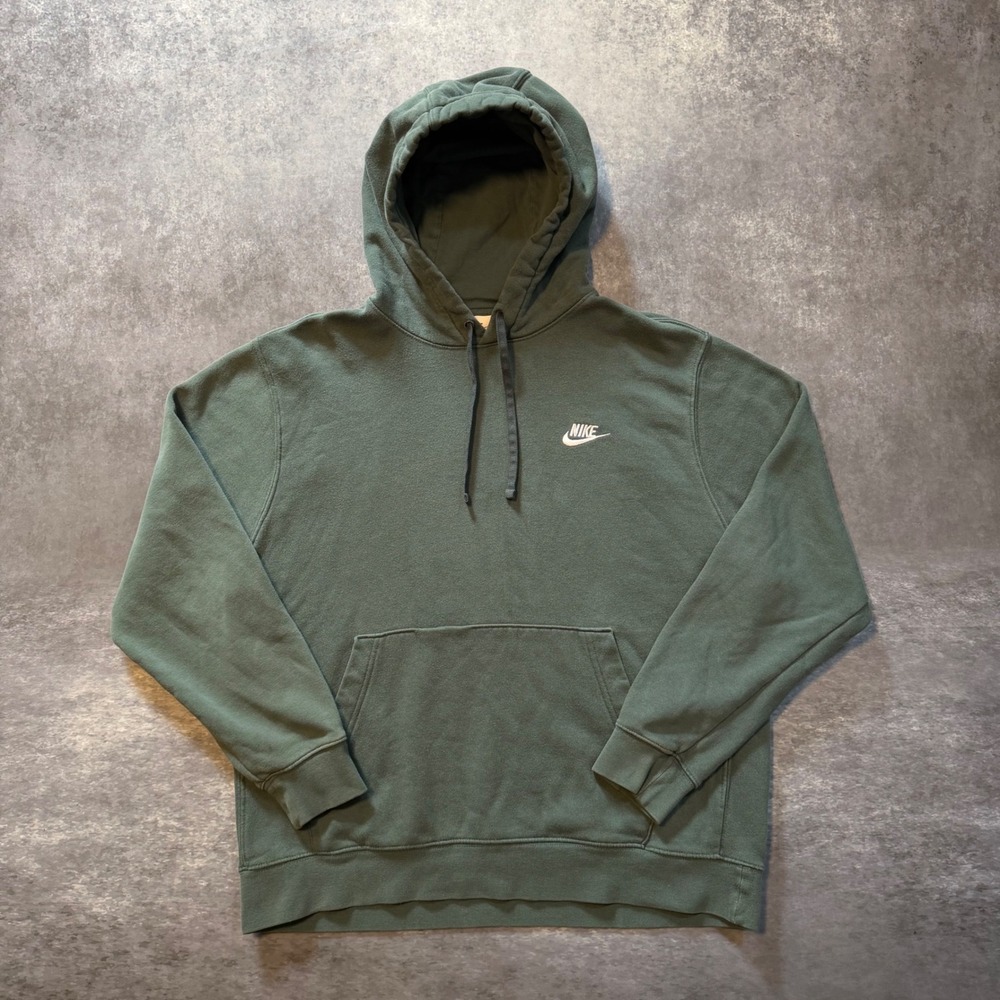 Nike Sportswear Club Fleece Hoodie Mens Large L Spruce Sage Olive Green Pullover